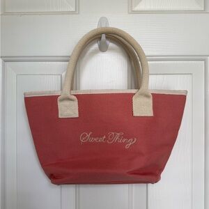 Victoria's Secret Pink and Cream Tote Bag “Sweet Thing” - Vintage